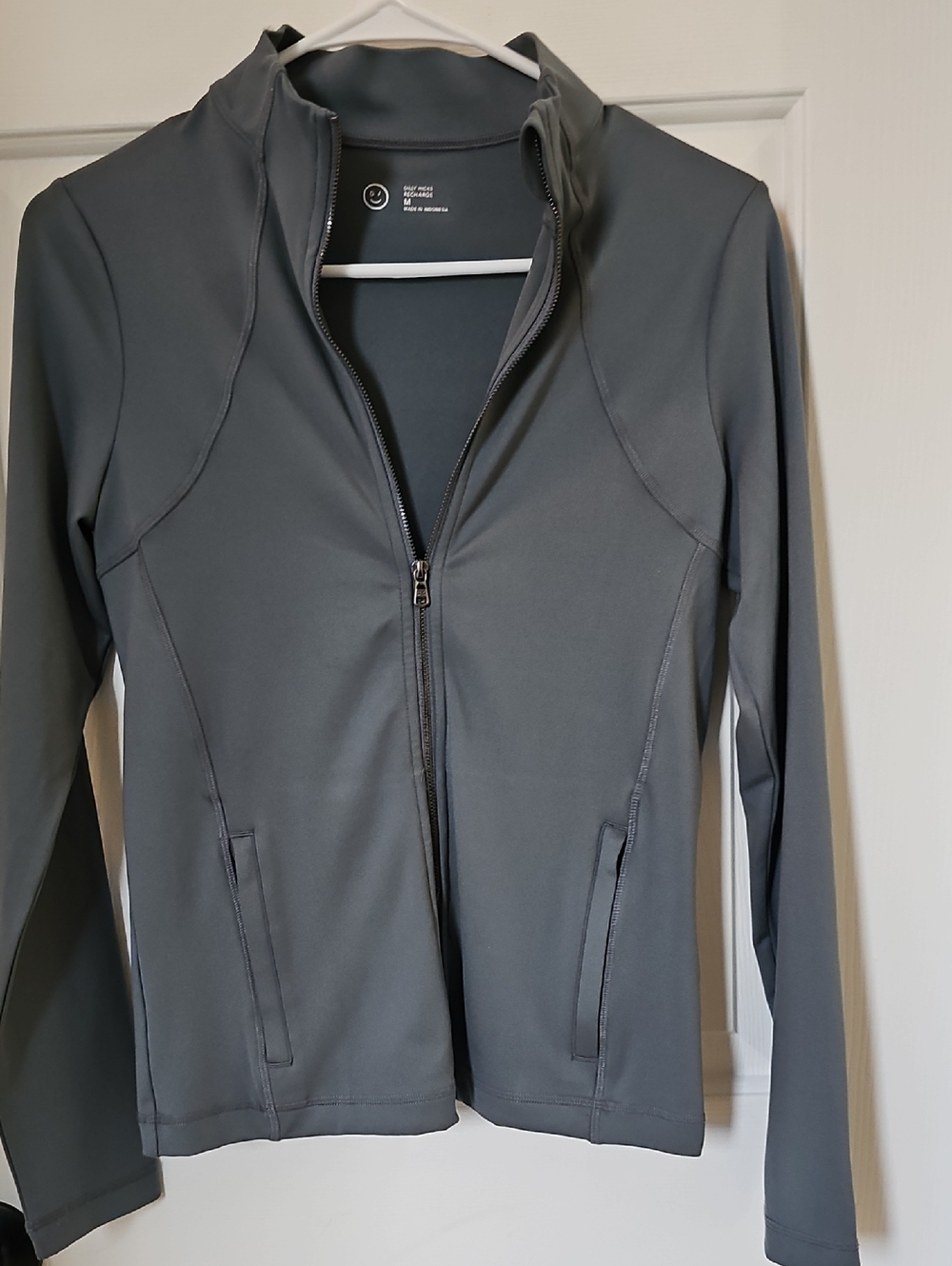 Gilly Hicks Women's Baby Blue/Gray Full-Zip Utility Jacket